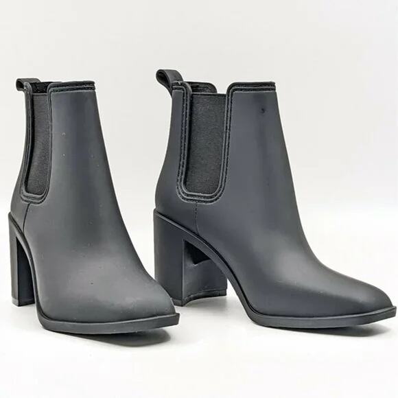 Jeffrey Campbell Havana Chunky Heel Rubber Booties – Black, Size 8 - Picture 1 of 7